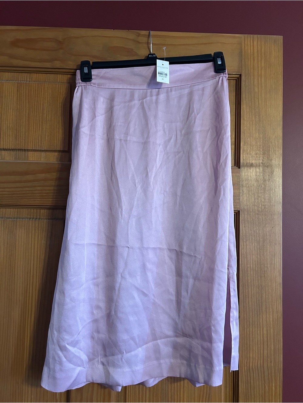 Ann Taylor Light Pink Midi Skirt with Side Slit